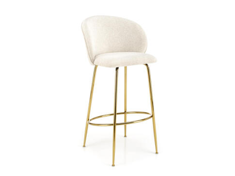 Стул барный HALMAR H116 кремовый/золотой