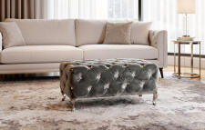 Пуф SIGNAL HESTIA Velvet Bluvel 14 серый/серебряный 100/46/50