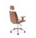 Кресло компьютерное HALMAR TIMBER бежевый/орех