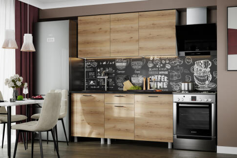 Кухонный гарнитур SV-МЕБЕЛЬ "Лаванда" без столешницы (1,7 м) Дуб золотой