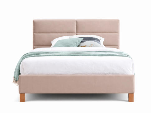 Кровать SIGNAL SIERRA Velvet Bluvel 28 бежевый/дуб, 120/200