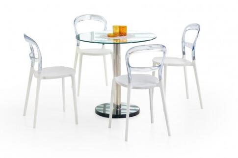 Стол обеденный HALMAR CYRYL бесцветный/хром 80