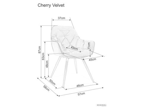 Стул SIGNAL CHERRY Velvet Bluvel 28 бежевый/черный