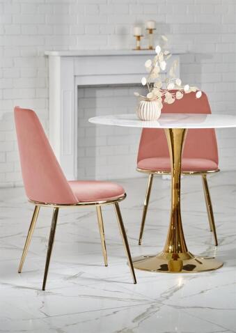 Стол обеденный HALMAR CASEMIRO белый мрамор/золотой 90