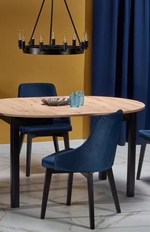 Стол обеденный HALMAR RINGO дуб артизан/черный 102-142/102