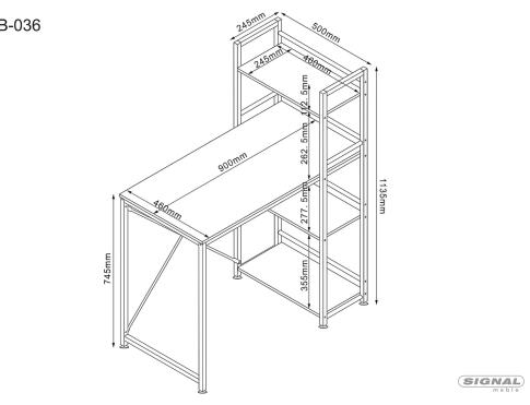 Стол компьютерный SIGNAL B-036 дуб/черный