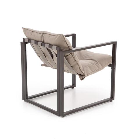 Комплект HALMAR SHARK (софа + 2 кресла + стол журнальный) черный/капучино