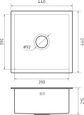 Кухонная мойка из нержавеющей стали GRANFEST METAL 4444 PVD графит