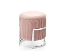 Пуф HALMAR CRICKET светло-розовый/хром