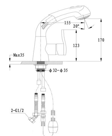Смеситель для кухни GRANFEST 3773 кашемир