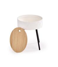 Стол журнальный HALMAR AURA белый матовый/черный, 38/45