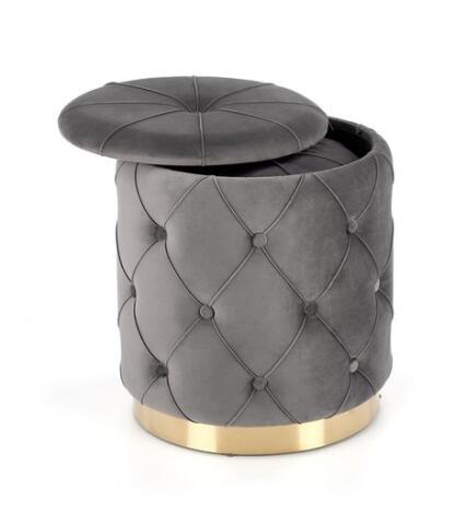 Комплект HALMAR POLLY (2 пуфа) серый/золотой