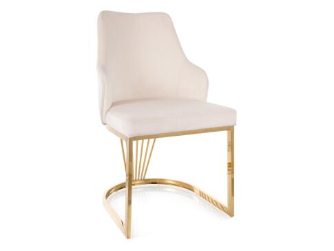 Стул SIGNAL ALURE Velvet Bluvel 22 светло-бежевый/золотой