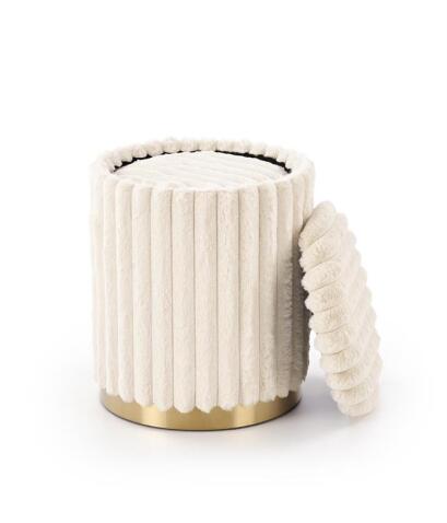 Комплект HALMAR FIDO (2 пуфа) кремовый/золотой