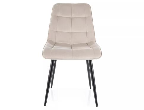 Стул SIGNAL CHIC Velvet Bluvel 30 светло-бежевый/черный