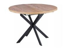 Стол обеденный SIGNAL GASTON дуб артизан/черный 100-135/100