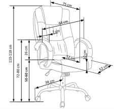 Кресло компьютерное HALMAR RELAX серый/хром