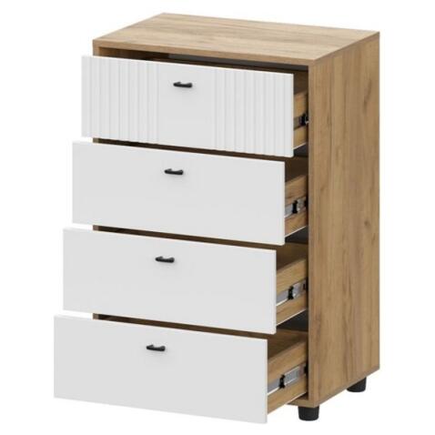 Комод SV-МЕБЕЛЬ (МС Милан К) Дуб Золотой/Белый Матовый, 4 ящ.