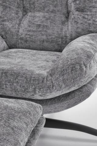 Комплект HALMAR PESTO (кресло+подставка для ног) серый