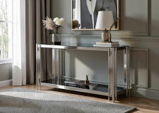 Консоль SIGNAL FOSSIL C тонированное стекло/серебряный, 120/40/75