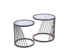 Комплект HALMAR ANTILLA (2 стола журнальных) дымчатый/черный