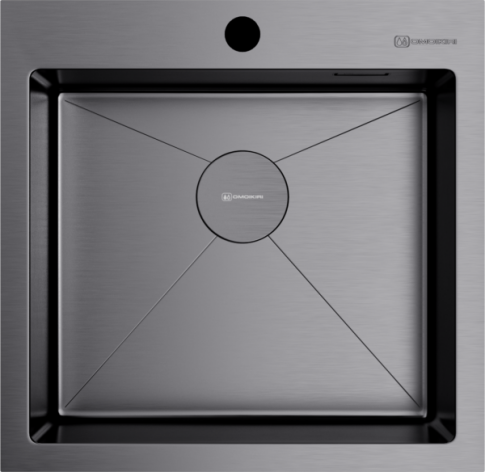 Кухонная мойка из нержавейки Omoikiri Akisame 51-GM вороненая сталь