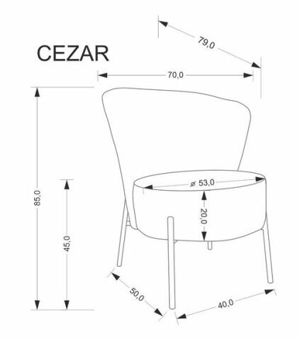 Кресло HALMAR CEZAR серый