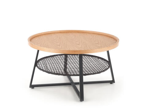 Стол журнальный HALMAR FLORENCE дуб натуральный/черный, 80/45