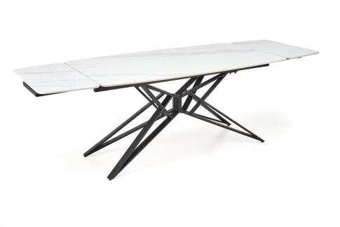 Стол обеденный HALMAR ALFREDO белый мрамор/черный 160-240/91