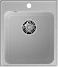 Кухонная мойка GRANFEST QUARZ Z-17 серый + сифон