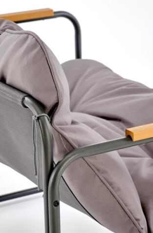 Комплект HALMAR HUDSON (диван + 2 кресла + стол журнальный) серый/коричневый