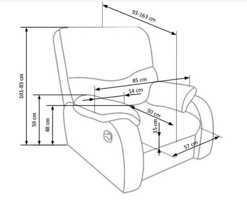Кресло HALMAR JEFF раскладное, черный