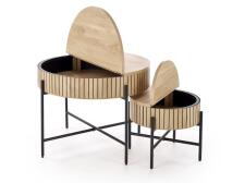 Комплект HALMAR DANTE (2 стола журнальных) натуральный/черный