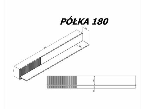 Полка HALMAR RANDOM P-2 дуб вотан/черный