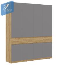 Шкаф МК Стиль БОСТОН ШК-004 ЛДСП дуб крафт золотой/серый шифер