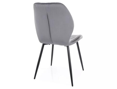 Стул SIGNAL MIKE Velvet Bluvel 14 серый/черный