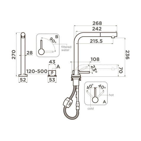 Смеситель для кухни Omoikiri Nara 2 Plus S LG светлое золото