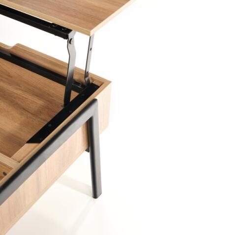 Стол журнальный HALMAR PODIUM натуральный/черный, 85/80/43-64