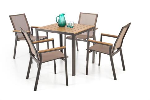 Стул HALMAR FIERRO черный/серый/коричневый