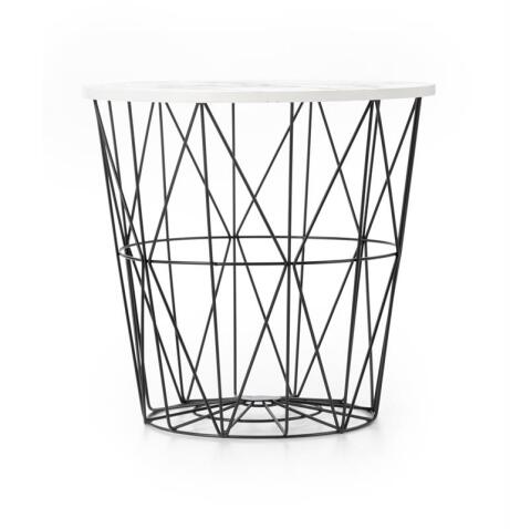 Стол журнальный HALMAR HARISSA B черный/белый мрамор