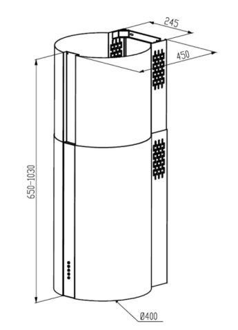 Вытяжка кухонная MEFERI TUBE40BK POWER