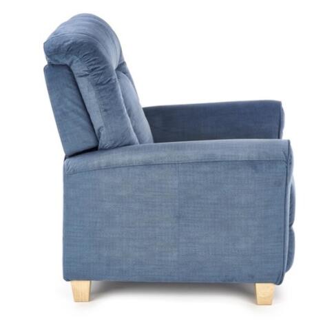 Кресло HALMAR BARD раскладное, темно-синий/натуральный