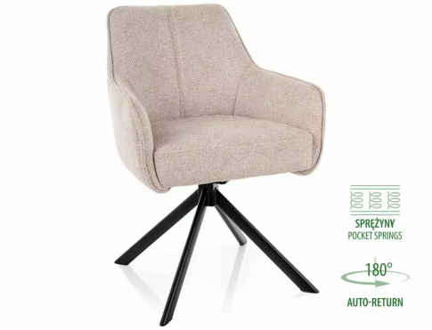 Стул SIGNAL NOTTI Leo 23 светло-бежевый/черный, поворотный