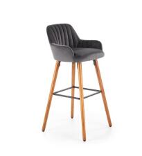 Стул барный HALMAR H93 темно-серый/орех