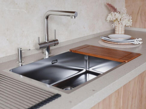 Смеситель для кухни Omoikiri Takamatsu-S-BN нержавеющая сталь