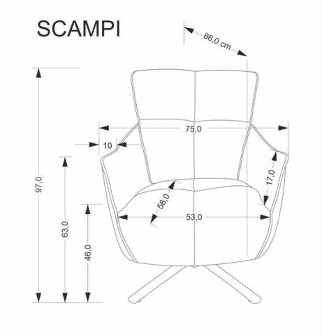 Кресло HALMAR SCAMPI серый