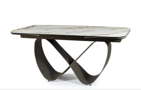 Стол обеденный SIGNAL INFINITY Ceramic Amber Bianco белый/коричневый 160-240/95