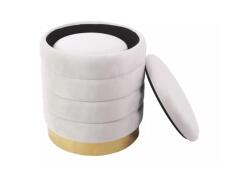 Комплект SIGNAL BRITTA Velvet (2 пуфа) светло-бежевый