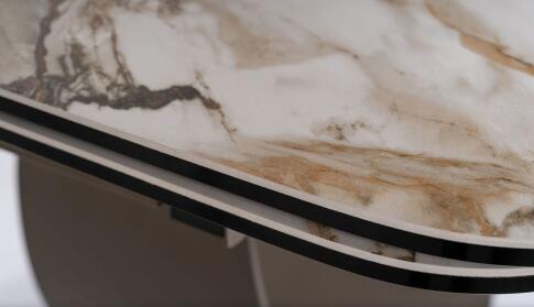 Стол обеденный SIGNAL INFINITY Ceramic Amber Bianco белый/коричневый 160-240/95