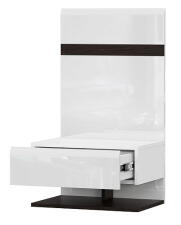 Тумба прикроватная со щитом SV-МЕБЕЛЬ (МС Соло К) Белый/Белый глянец/Венге